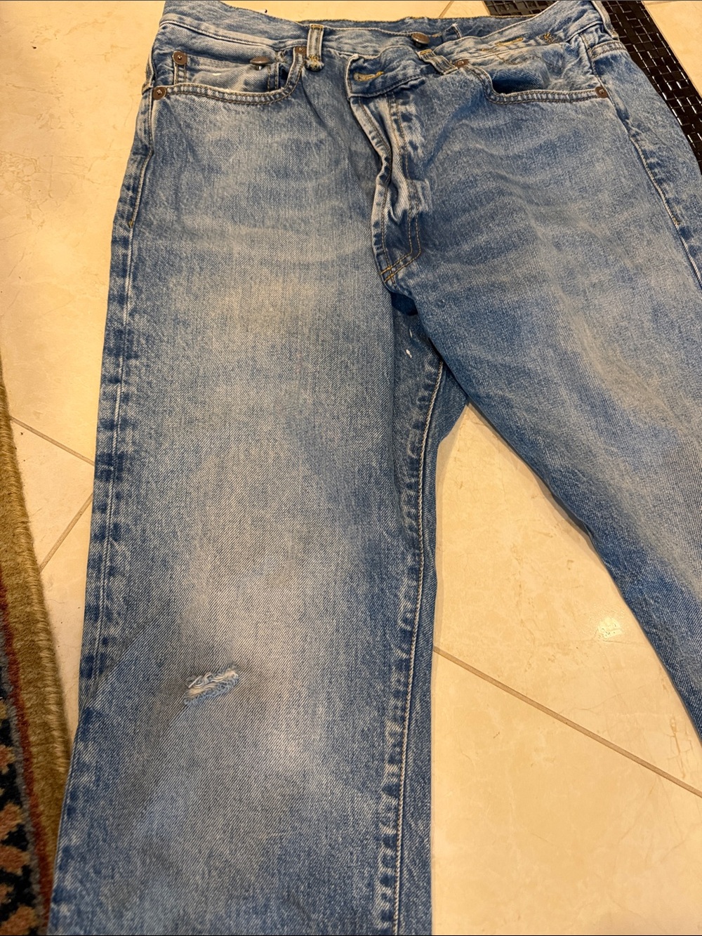 R13 Crossover Straight Leg Jeans in the 'Jasper' wash. - Picture 12 of 14